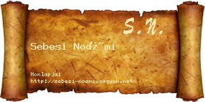 Sebesi Noémi névjegykártya