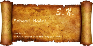 Sebesi Noémi névjegykártya